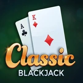 Classic Blackjack online game logo by Red Tiger Gaming on lucky-blocks.nl