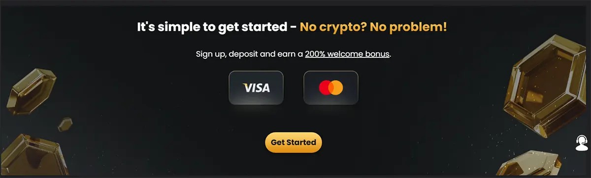Website banner showing registration introduction with payment card icons